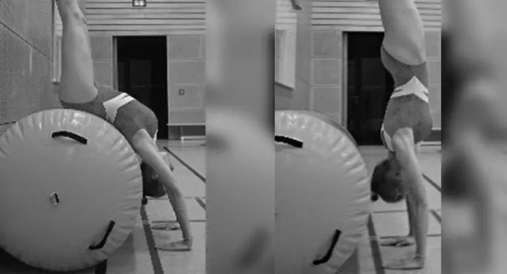 gymnast with airroll