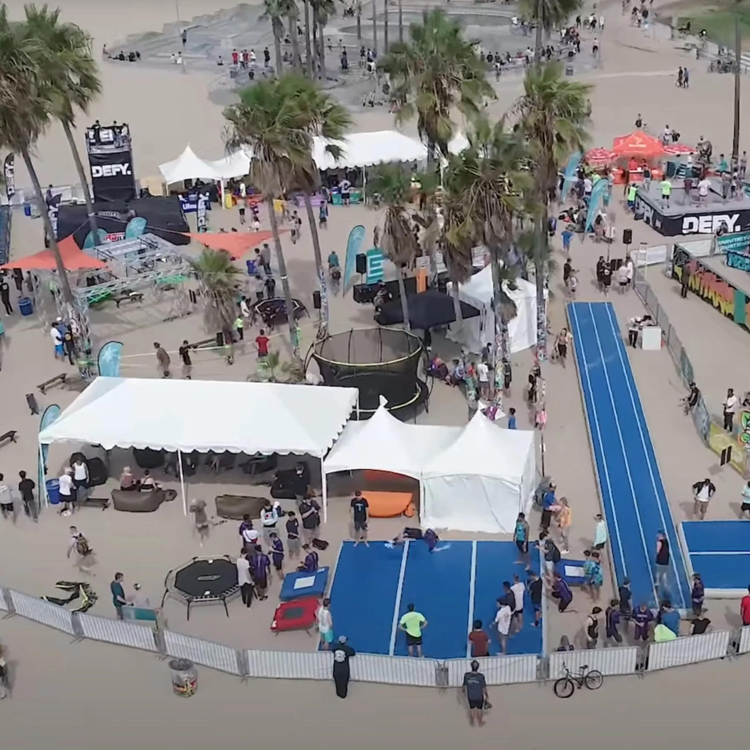 Gravalanche tricking event on the beach