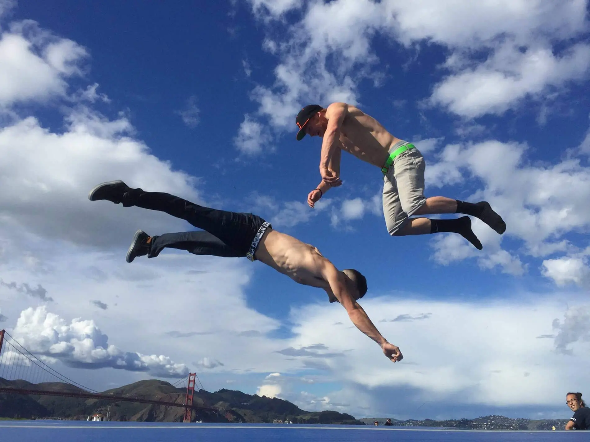 Tricking in san fransisco on airtrick ourside