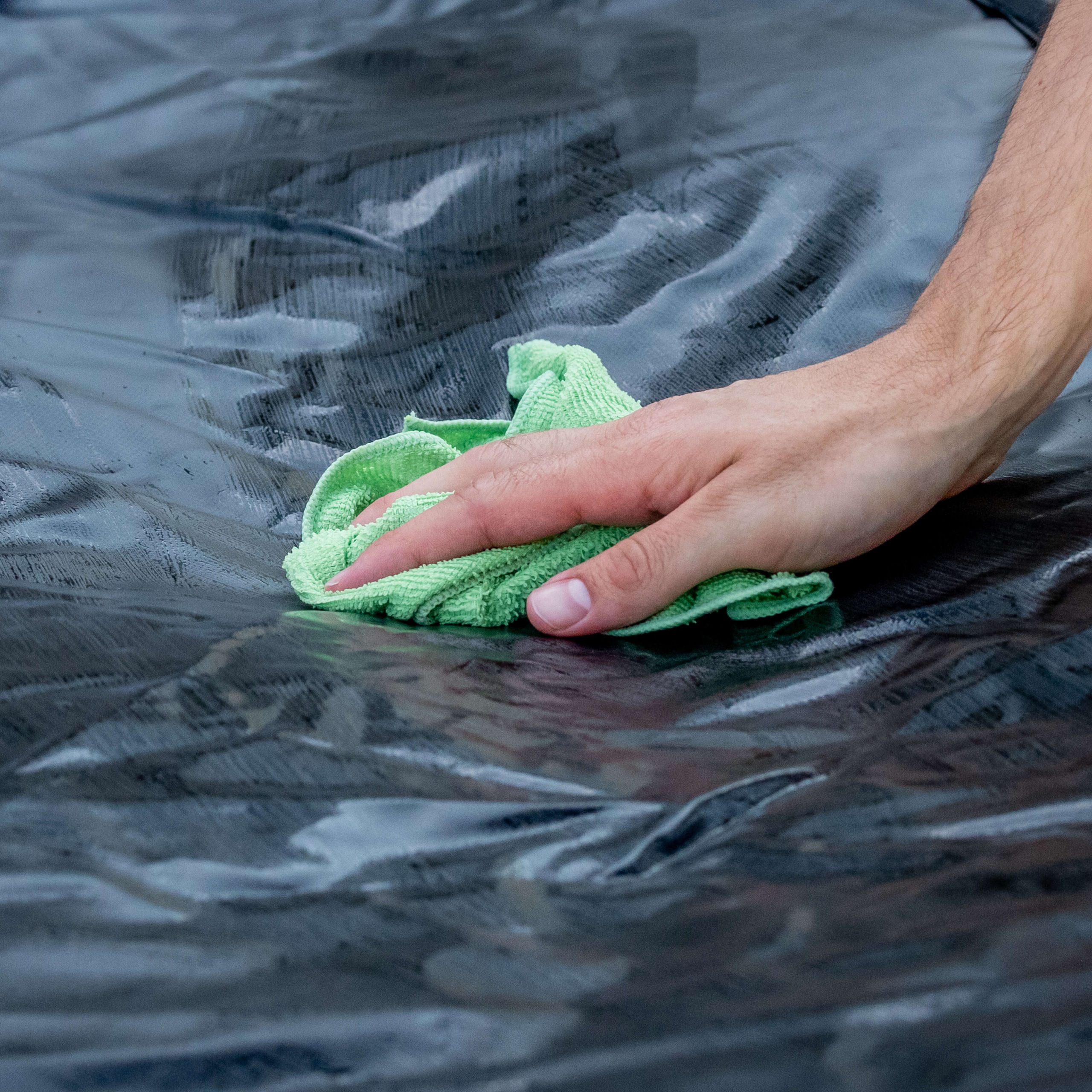 wiping airbag with a cloth